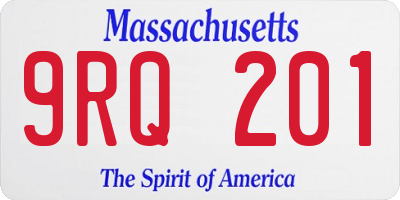MA license plate 9RQ201