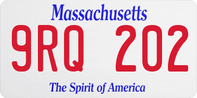 MA license plate 9RQ202