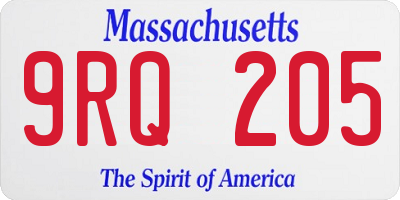 MA license plate 9RQ205
