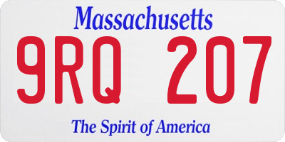 MA license plate 9RQ207
