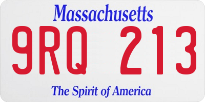 MA license plate 9RQ213
