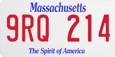 MA license plate 9RQ214