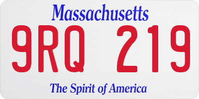 MA license plate 9RQ219
