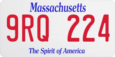 MA license plate 9RQ224