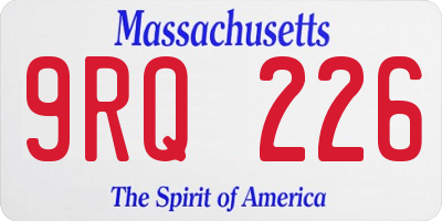 MA license plate 9RQ226