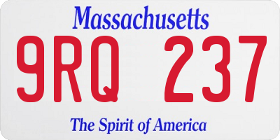 MA license plate 9RQ237