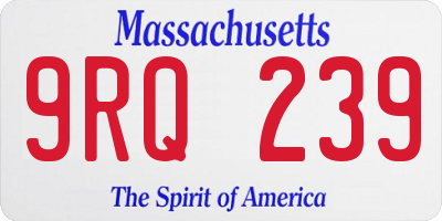 MA license plate 9RQ239