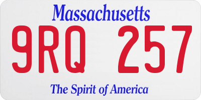 MA license plate 9RQ257