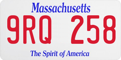 MA license plate 9RQ258