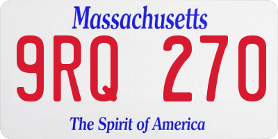 MA license plate 9RQ270
