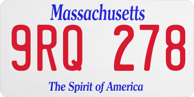 MA license plate 9RQ278