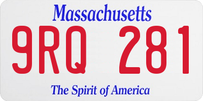 MA license plate 9RQ281