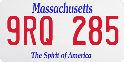MA license plate 9RQ285