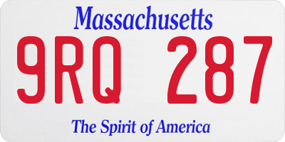 MA license plate 9RQ287
