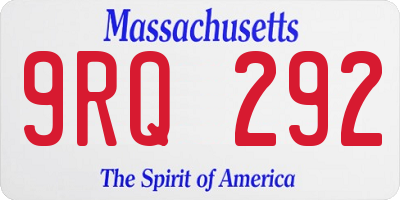 MA license plate 9RQ292