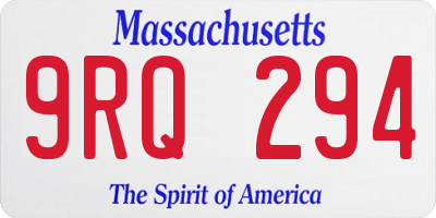 MA license plate 9RQ294
