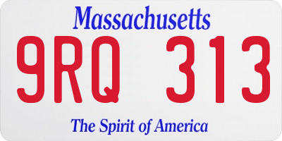 MA license plate 9RQ313