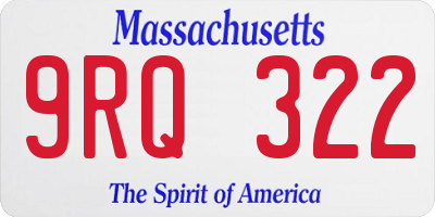 MA license plate 9RQ322