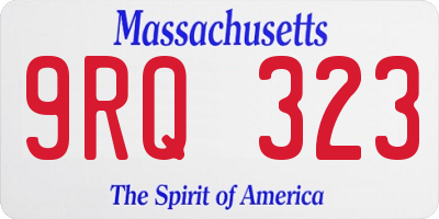 MA license plate 9RQ323