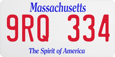 MA license plate 9RQ334