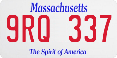 MA license plate 9RQ337