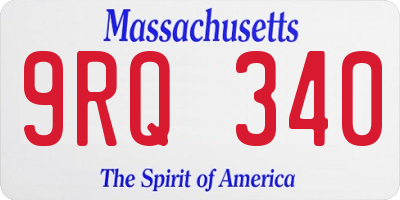 MA license plate 9RQ340