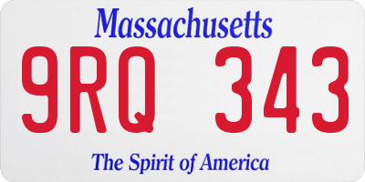 MA license plate 9RQ343