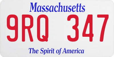 MA license plate 9RQ347