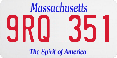 MA license plate 9RQ351