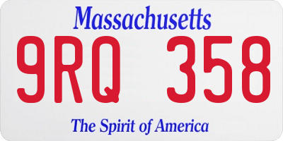 MA license plate 9RQ358