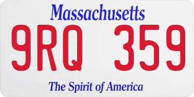 MA license plate 9RQ359