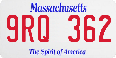 MA license plate 9RQ362
