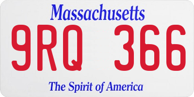 MA license plate 9RQ366
