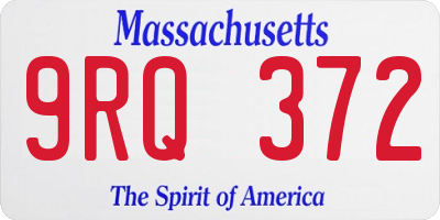 MA license plate 9RQ372