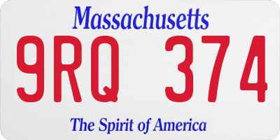 MA license plate 9RQ374