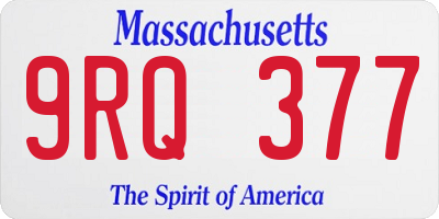 MA license plate 9RQ377