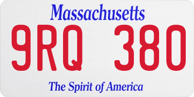 MA license plate 9RQ380