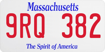 MA license plate 9RQ382