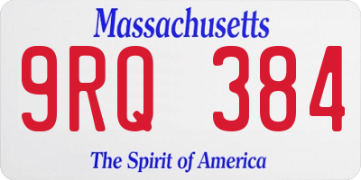 MA license plate 9RQ384