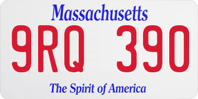 MA license plate 9RQ390