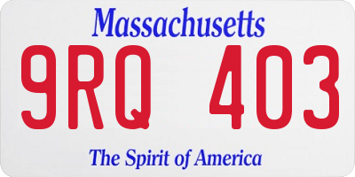 MA license plate 9RQ403
