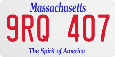 MA license plate 9RQ407