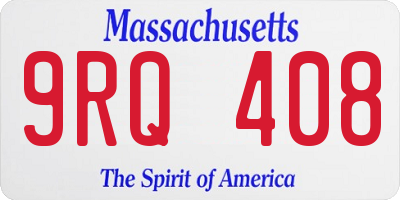 MA license plate 9RQ408