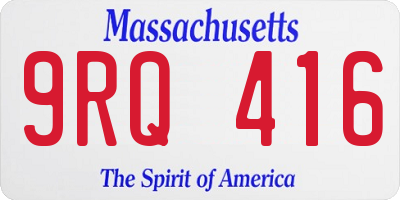 MA license plate 9RQ416