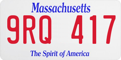 MA license plate 9RQ417