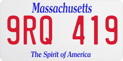 MA license plate 9RQ419