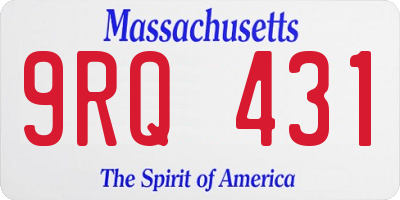 MA license plate 9RQ431