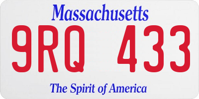 MA license plate 9RQ433