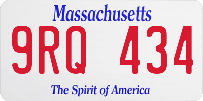 MA license plate 9RQ434