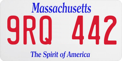 MA license plate 9RQ442